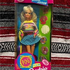 Barbie Fun Special Edition Doll with Striped Top and Blue Skirt